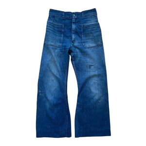 Vintage 1970s navy Seafarer flare jeans